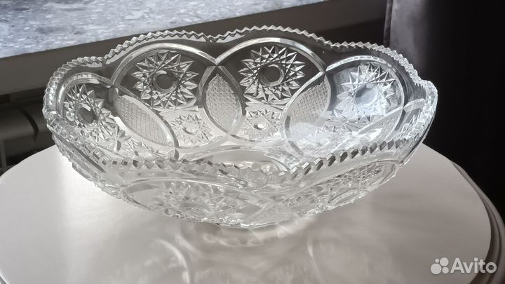 Ваза для фруктов, хрусталь СССР