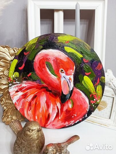 Картина фламинго масло холст живопись