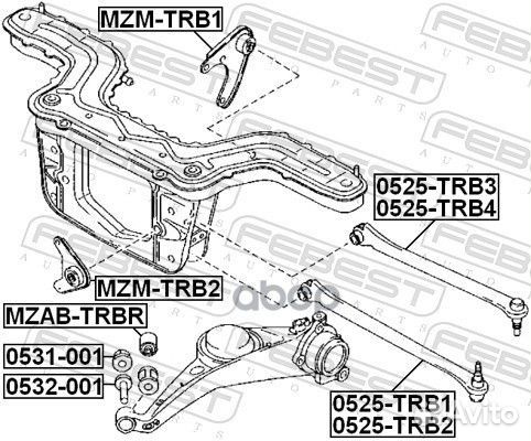 Рычаг подвески 0525-TRB3 Febest