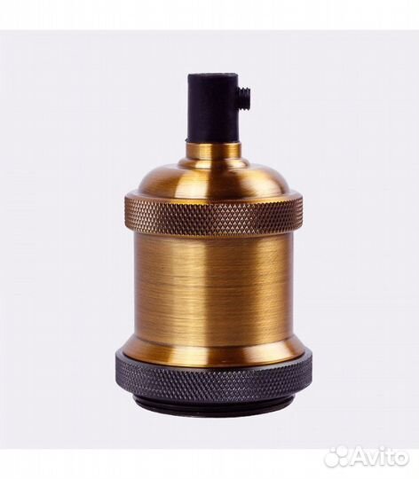 Патрон E27, ретро с проводом 1 м, цвет: бронза