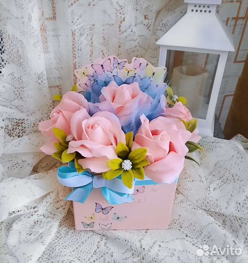 Цветы. Букет из мыльных роз
