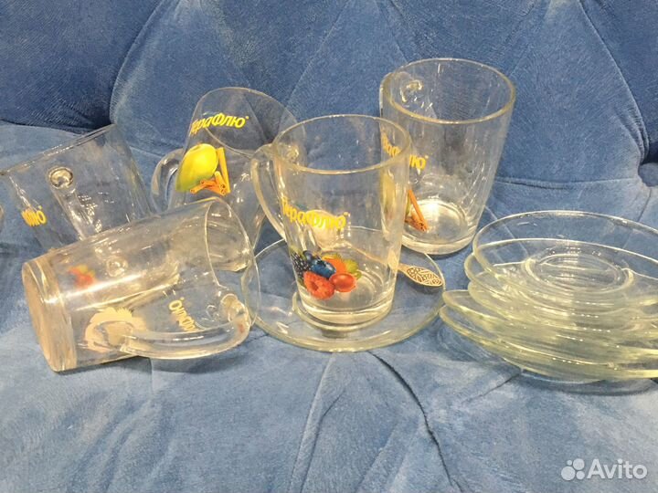 Бокал прозрачный с блюдцем в наборе