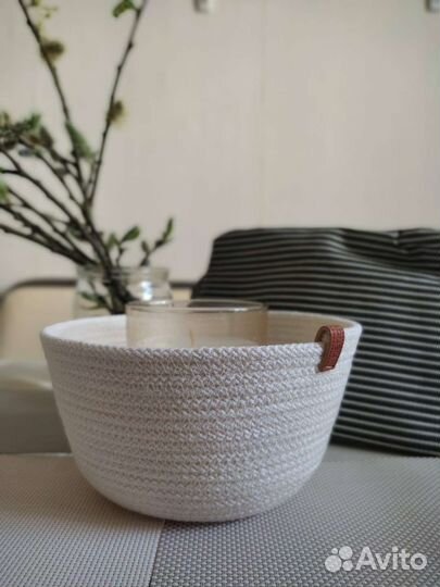 Набор плетеных корзин для хранения