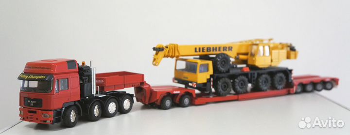 1/50 тягач MAN трал прицеп Nooteboom низкорамник