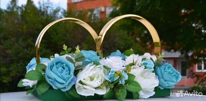 Свадебное украшение в мятном/бирюзовом цвете