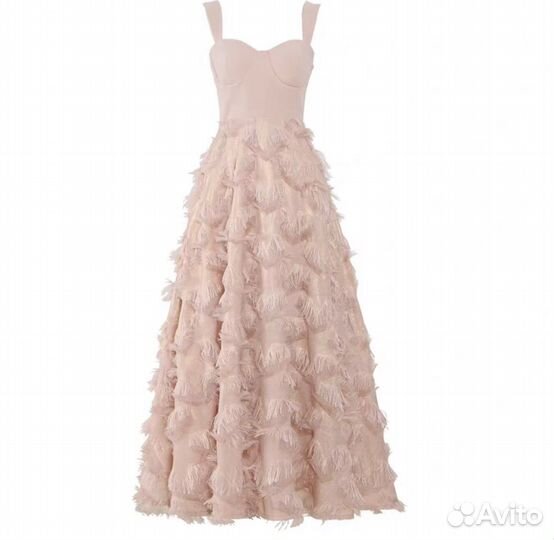 Вечернее розовое выпускное платье