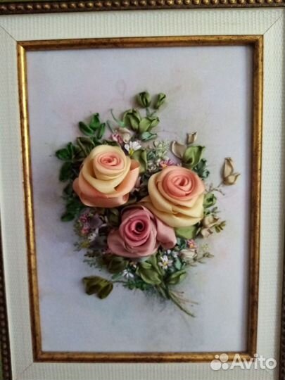 Картина, вышивка шелковыми лентами