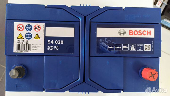 Аккумулятор 95Ah Bosch 830A S4 028 D31L обратный