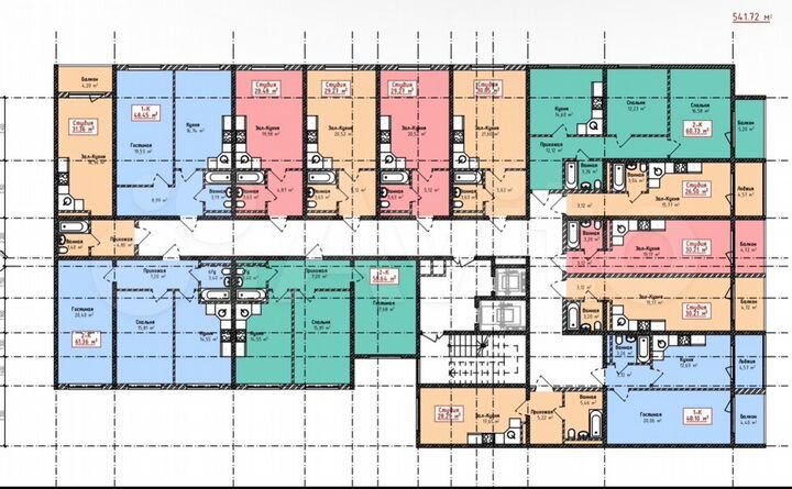 2-к. квартира, 59 м², 9/12 эт.