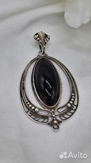 Винтажная сер. подвеска СССР Раух топаз