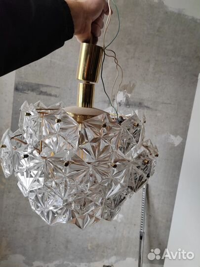 Люстра потолочная хрустальная бу
