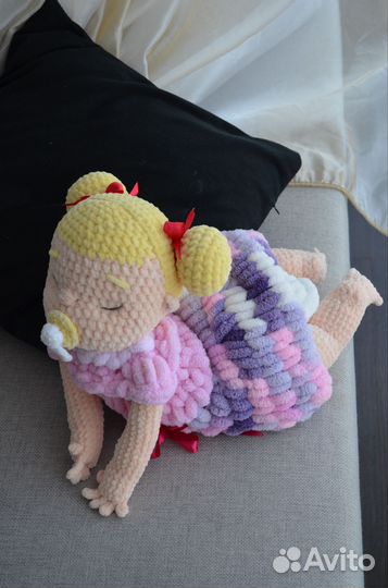 Кукла вязанная пижамница ручная работа