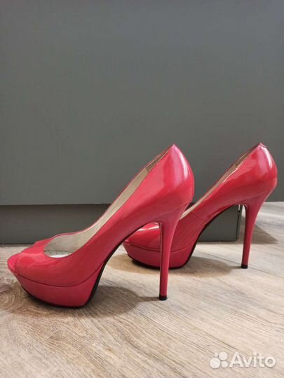 Стрипы лодочки алые 41, открытые пальцы