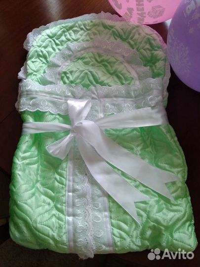 Конверт для выписки) салатовый и розовый