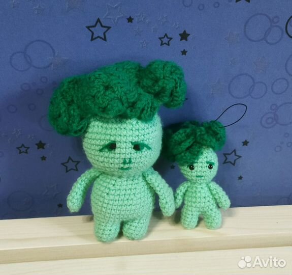 Комплект из 2 вязаных Амигуруми, Брокле, брелок