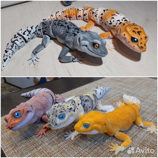 Подвижная игрушка, аксолотль, эублефар, агама