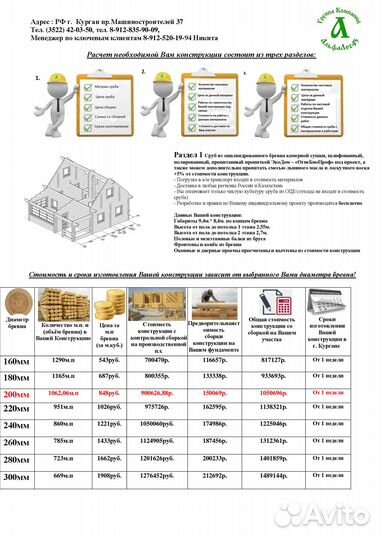 Дома из оцилиндрованного бревна. Проекты и цены