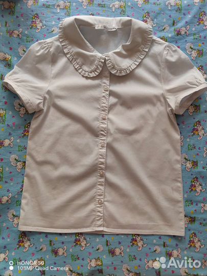 Блузка белая школьная 152