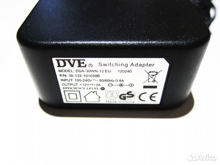 Блок питания DVE DSA-30WN-12 EU 120240 12V 2A