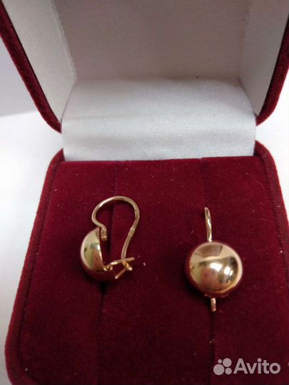 Золотые серьги 583 пробы СССР