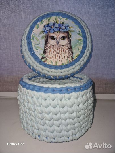 Корзина из трикотажной пряжи