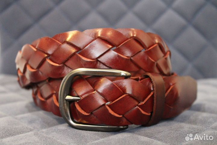 Ремень плетеный натуральная кожа
