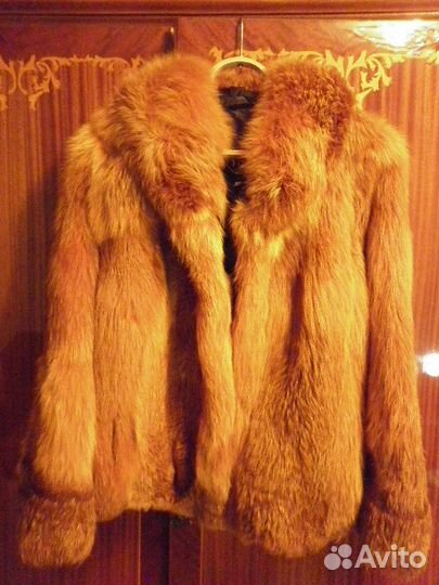 Шикарный лисий полушубок натуральный мех из лисы