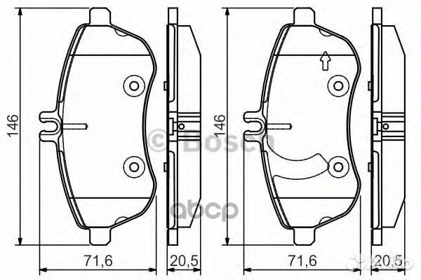 Колодки тормозные передние, Premium-2 bosch 0 9