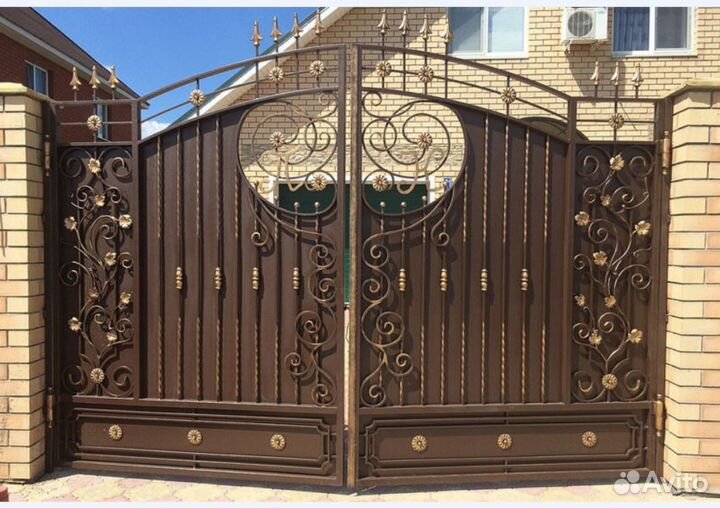 Распашные кованные ворота