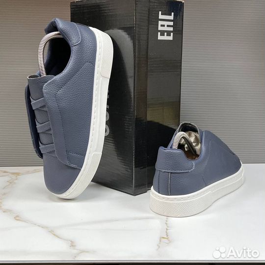 Слипоны мужские синие