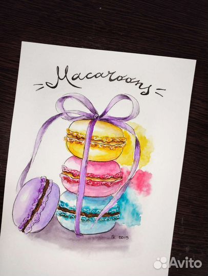 Акварельная открытка, ручная работа