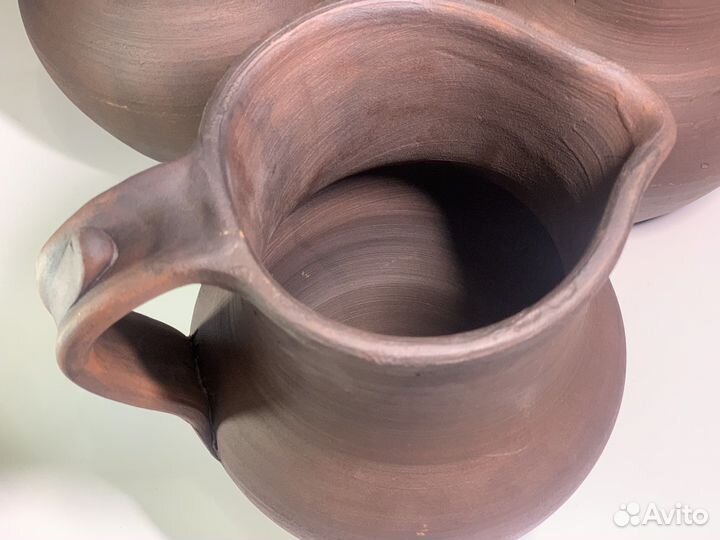 Кувшин глиняный, с ручкой, керамика