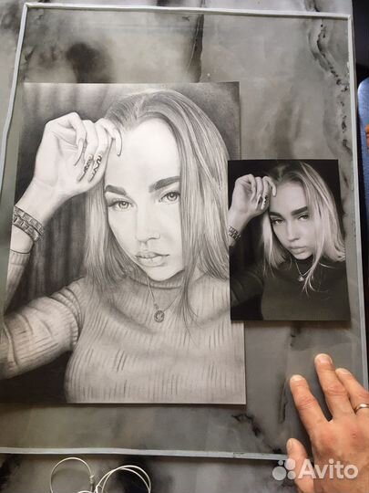 Портрет по фото карандашом