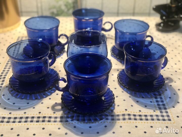 Чайный сервиз кобальт стекло