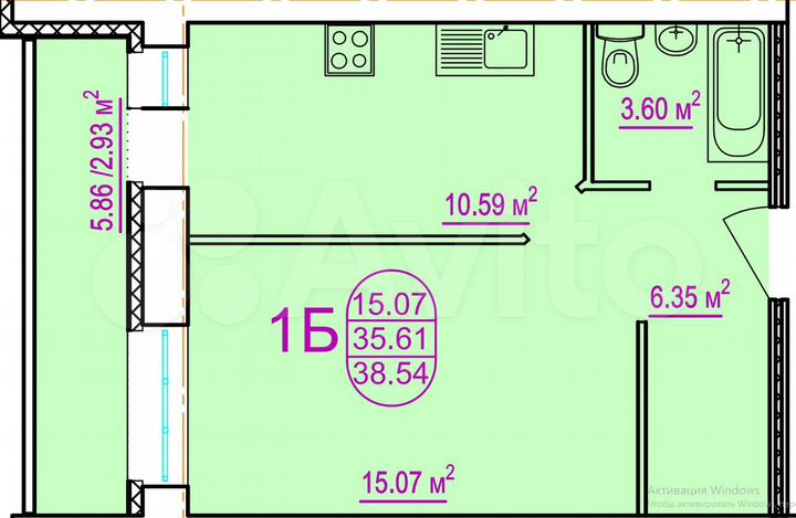 1-к. квартира, 38,5 м², 10/10 эт.