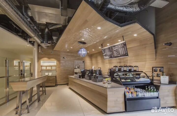 Барная стойка для гостей кофейни, островок кофе