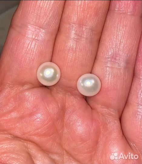 Серьги пусеты гвоздики серебро 925 с жемчугом