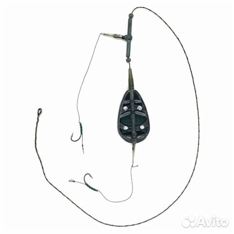 Готовый карповый монтаж с кормушкой In-line Flat m