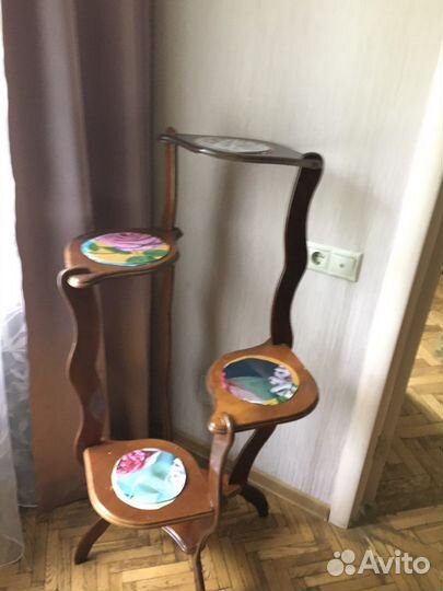 Подставка для цветов напольная деревянная