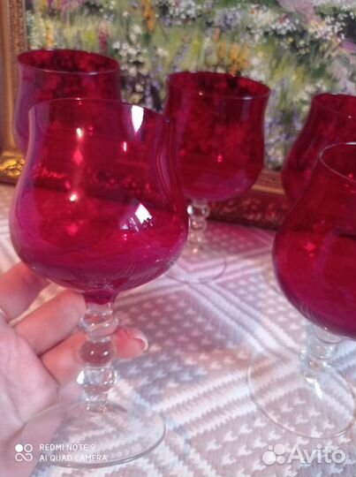 Бокалы рубиновое стекло СССР