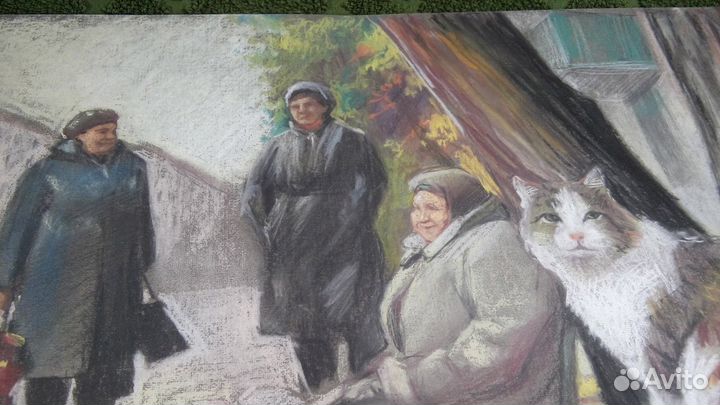 Бабушка Рисунок пастель бумага 30х40 см Чудакова Н