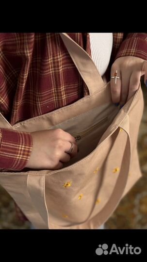 Женский шопер с вышивкой