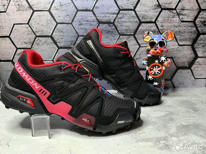 Кроссовки salomon speedcross 3 черно-красные