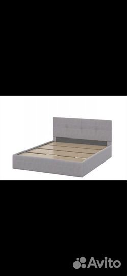 Кровать мягкая двухспальная Серая и бежевая Новая