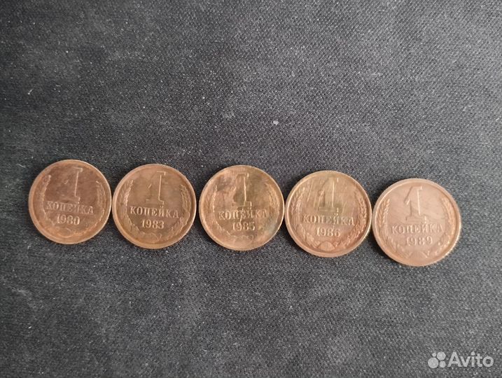 Монеты СССР 1 копейка