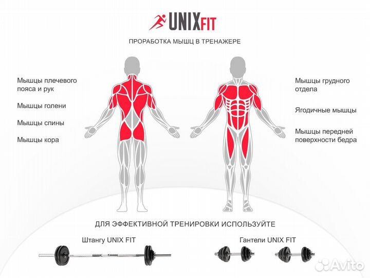 Турник-пресс-брусья unix Fit power tower 150P