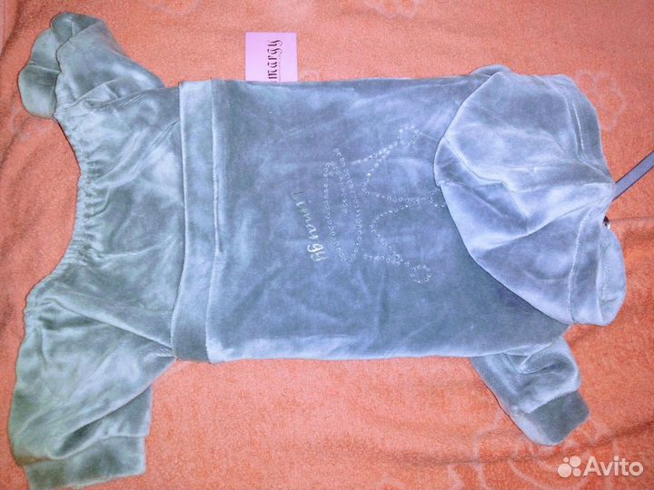 Велюровый комбез для собачки 32см по спинке новый