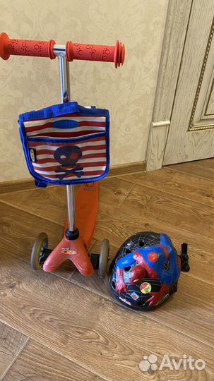Детский самокат mini micro+рюкзак шлем в подарок