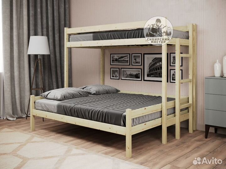Двухъярусная кровать из массива