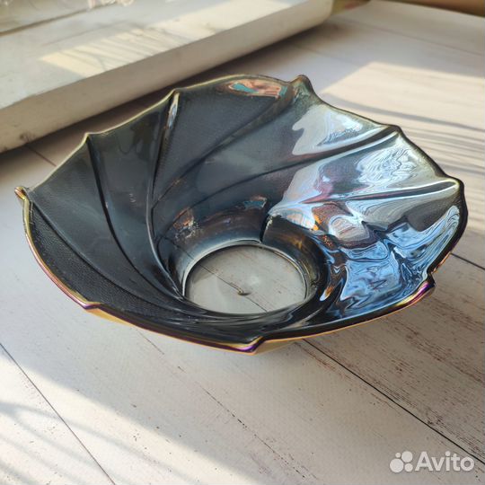 Конфетница/салатница цветное стекло